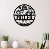 Custom Cute Farm Animals Name Sign with Led Light Personalized Farm Animals Metal Sign Farm Animals Sign Nursery Decor