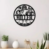 Custom Cute Farm Animals Name Sign with Led Light Personalized Farm Animals Metal Sign Farm Animals Sign Nursery Decor