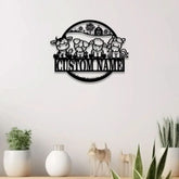 Custom Cute Farm Animals Name Sign with Led Light Personalized Farm Animals Metal Sign Farm Animals Sign Nursery Decor