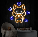 Custom Cute Fox Neon Sign LED Fox Light Animal Lover Neon Wall Art Personalized Fox Room Decor Gifts for Kids Custom
