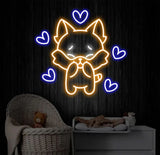 Custom Cute Fox Neon Sign LED Fox Light Animal Lover Neon Wall Art Personalized Fox Room Decor Gifts for Kids Custom