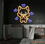 Custom Cute Fox Neon Sign LED Fox Light Animal Lover Neon Wall Art Personalized Fox Room Decor Gifts for Kids Custom
