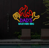 Custom Dad’s BBQ Neon Signs Barbecue Neon Sign Lights Backyard BBQ Name Sign Patio Neon Sign Outdoor Decor Gift for Dad