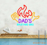 Custom Dad’s BBQ Neon Signs Barbecue Neon Sign Lights Backyard BBQ Name Sign Patio Neon Sign Outdoor Decor Gift for Dad