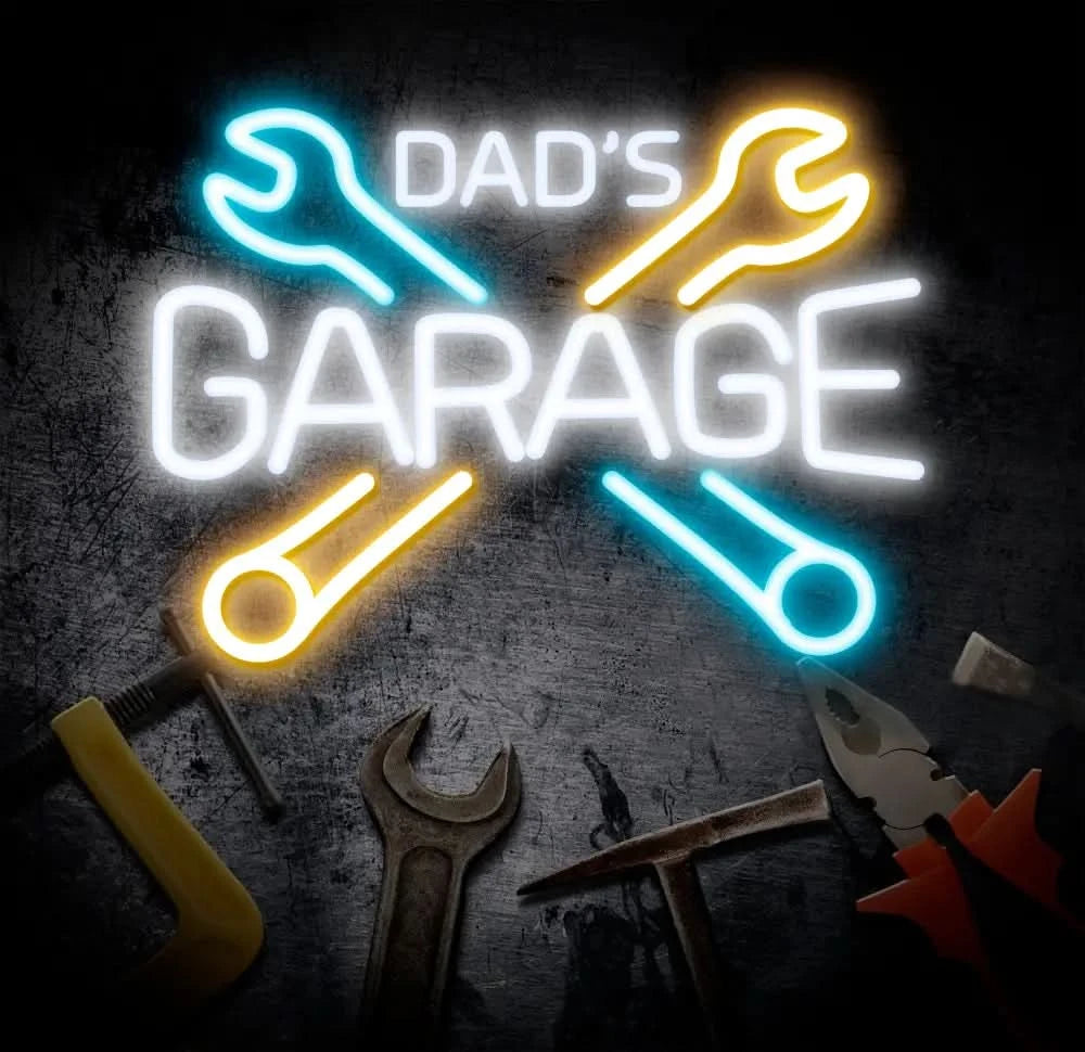 Custom Dad’s Garage Sign Personalized Neon Sign Garage LED Sign Garage Sign Papa Workshop Sign Gift For Husband