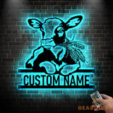 Custom Dairy Cow Farmhouse Metal Wall Art LED Light - Dairy Cow Sign - Funny Calf Farm Sign Home Decor - Dairy Cow for