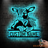 Custom Dairy Cow Farmhouse Metal Wall Art LED Light - Dairy Cow Sign - Funny Calf Farm Sign Home Decor - Dairy Cow for