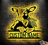 Custom Dairy Cow Farmhouse Metal Wall Art LED Light - Dairy Cow Sign - Funny Calf Farm Sign Home Decor - Dairy Cow for