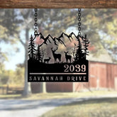 Custom Deer Address Sign Metal Deer Sign Deer Yard sign Address Sign Deer House Number Plaque Yard Address sign Antler