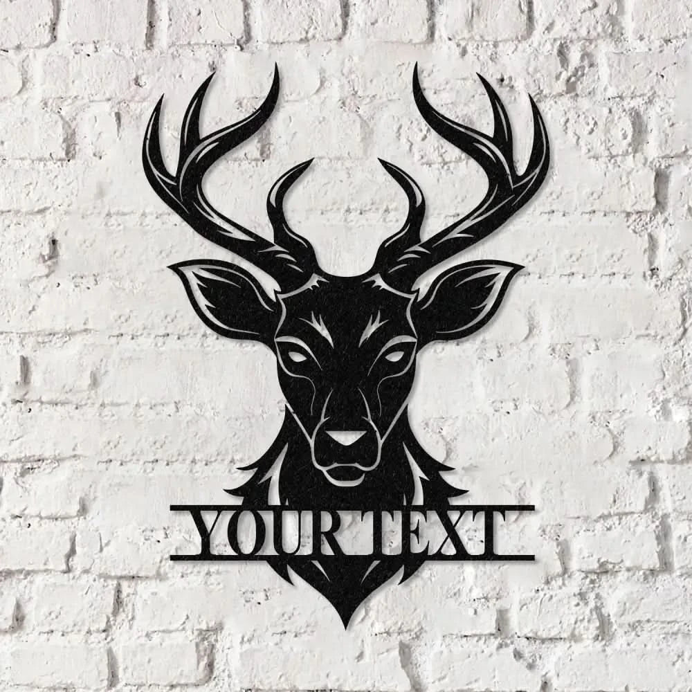 Custom Deer Head Metal Sign with Led Light,Deer Antler Decor,Deer Hunter Gift,Deer Monogram Camp Sign,Christmas Gift