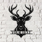 Custom Deer Head Metal Sign with Led Light,Deer Antler Decor,Deer Hunter Gift,Deer Monogram Camp Sign,Christmas Gift