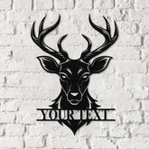 Custom Deer Head Metal Sign with Led Light,Deer Antler Decor,Deer Hunter Gift,Deer Monogram Camp Sign,Christmas Gift