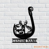 Custom Deer Hunting And Fishing Metal Wall Art Led Light Hunter Sign Decoration For Home - Deer Hunting Home Decor