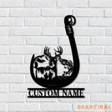 Custom Deer Hunting And Fishing Metal Wall Art Led Light Hunter Sign Decoration For Home - Deer Hunting Home Decor