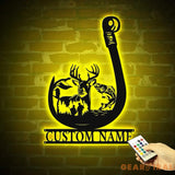 Custom Deer Hunting And Fishing Metal Wall Art Led Light Hunter Sign Decoration For Home - Deer Hunting Home Decor