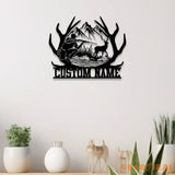 Custom Deer Hunting Metal Sign Personalized Deer Wall Art Gift for Hunter Hunter Name Sign Deer Wall Art Men Cave Sign