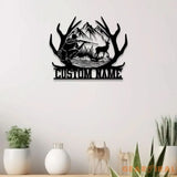 Custom Deer Hunting Metal Sign Personalized Deer Wall Art Gift for Hunter Hunter Name Sign Deer Wall Art Men Cave Sign