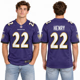 Custom Derrick Henry Baltimore Ravens Fan Inspired Game Player Jersey - Purple