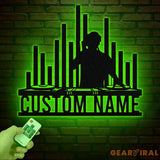 Custom DJ Metal Sign with LED Light Personalized Disc Jockey Wall Art Music Lover Gift DJ Player Sign Unique DJ Gift