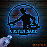 Custom DJ Metal Sign with LED Light Personalized Disc Jockey Wall Art Music Lover Gift DJ Player Sign Unique DJ Gift