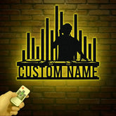 Custom DJ Metal Sign with LED Light Personalized Disc Jockey Wall Art Music Lover Gift DJ Player Sign Unique DJ Gift