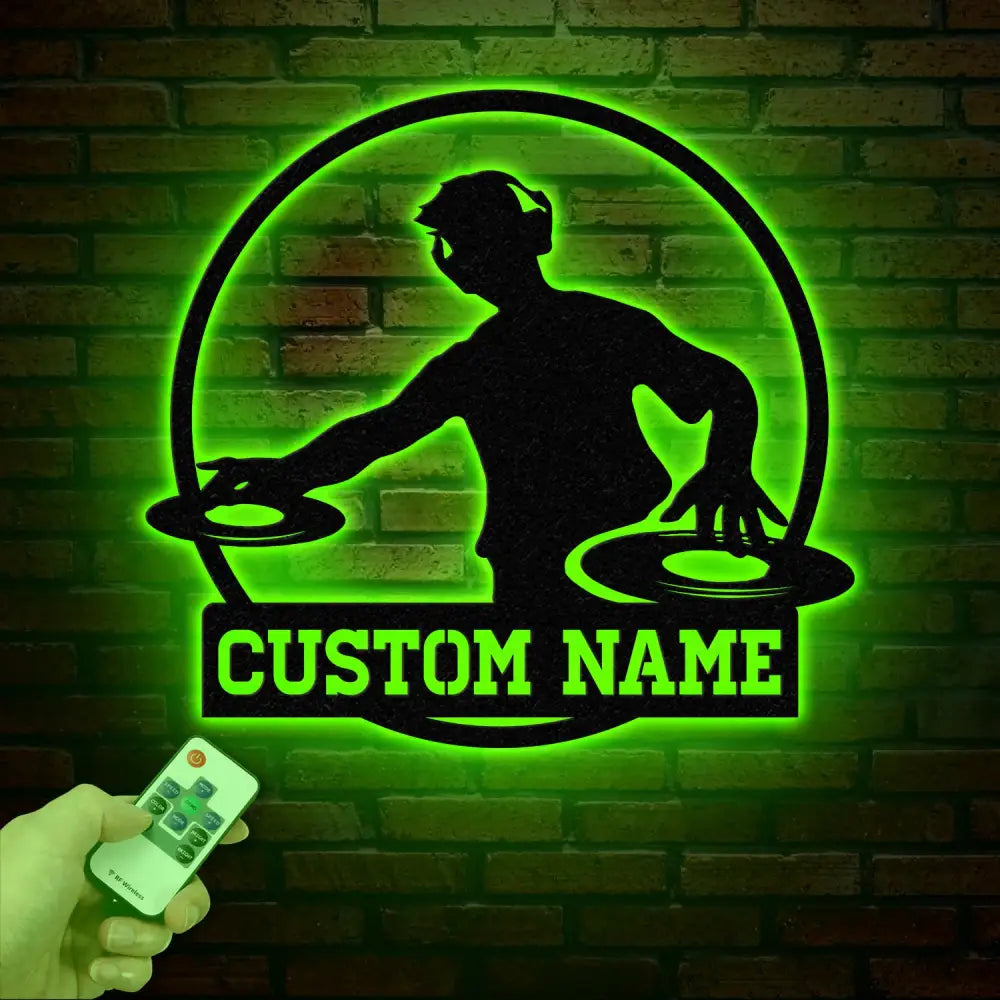 Custom DJ Metal Sign with LED Light Personalized Disc Jockey Wall Art Music Lover Gift DJ Player Sign Unique DJ Gift
