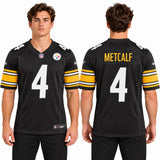 Custom DK Metcalf Pittsburgh Steelers Fan Inspired Game Player Jersey - Black