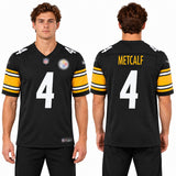 Custom DK Metcalf Pittsburgh Steelers Fan Inspired Team Premium F.U.S.E. Stitched Premium Limited Jersey - Black