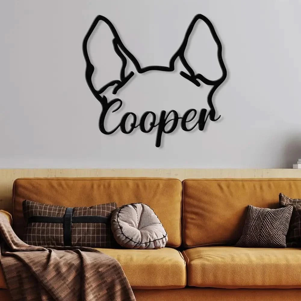 Custom Dog Ear Metal Sign Pet Loss Gift Dog Ear Art Personalized Gift Dog Ear Portrait Unique Gift Idea Pet Loss Gifts