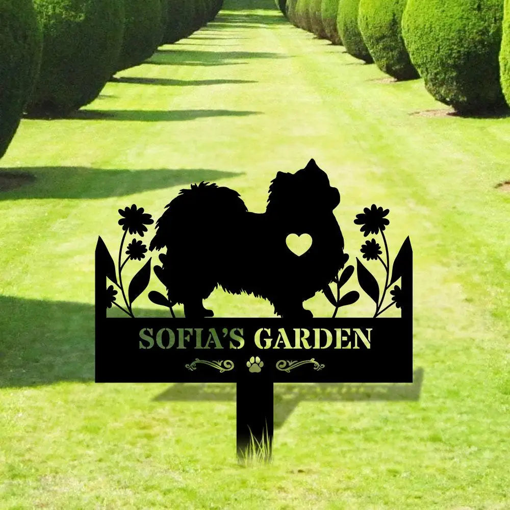 Custom Dog Garden Metal Name Sign - Personalized Monogram Dog Shape Metal Stake - Custom Garden Decor- Garden Dog Metal