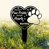 Custom Dog Memorial Garden Stake with Heart and Paw Metal Garden Sign Custom Garden Sign Dog Memorial Sign Pet Grave