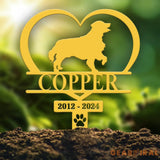 Custom Dog Memorial Heart Stake - Personalized Dog Grave Marker Every Dog Breed Metal Garden Sign Pet Loss Gift Outdoor