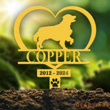 Custom Dog Memorial Heart Stake - Personalized Dog Grave Marker Every Dog Breed Metal Garden Sign Pet Loss Gift Outdoor
