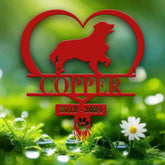 Custom Dog Memorial Heart Stake - Personalized Dog Grave Marker Every Dog Breed Metal Garden Sign Pet Loss Gift Outdoor