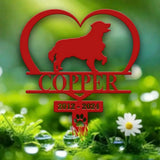 Custom Dog Memorial Heart Stake - Personalized Dog Grave Marker Every Dog Breed Metal Garden Sign Pet Loss Gift Outdoor