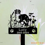 Custom Dog Memorial Stake - Australian Shepherds Sign - Pet Memorial Gifts - Metal Stake | GearViral