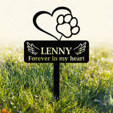 Custom Dog Memorial Stake with Heart and Paw,Metal Dog Garden Stake Sign Personalized Dog Name Yard Stake Metal Dog Pet