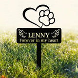 Custom Dog Memorial Stake with Heart and Paw,Metal Dog Garden Stake Sign Personalized Dog Name Yard Stake Metal Dog Pet