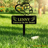 Custom Dog Memorial Stake with Heart and Paw,Metal Dog Garden Stake Sign Personalized Dog Name Yard Stake Metal Dog Pet