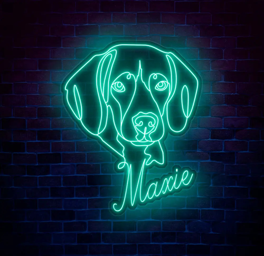 Custom Dog Portrait Neon Sign - Personalized Pet LED Neon Light Puppy Wall Decor Unique Custom Pet Neon Sign for Home