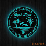 Custom Dolphin Beach Decor Nautical Decor Lake House Decor Personalized Dolphin Metal Signs Metal Coastal Decor Outdoor