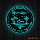 Custom Dolphin Beach Decor Nautical Decor Lake House Decor Personalized Dolphin Metal Signs Metal Coastal Decor Outdoor