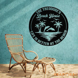 Custom Dolphin Beach Decor Nautical Decor Lake House Decor Personalized Dolphin Metal Signs Metal Coastal Decor Outdoor