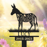 Custom Donkey Memorial Metal Stake - Donkey Loss Bereavement Stake - Pet Grave Stake - Donkey Remembrance Grave Marker