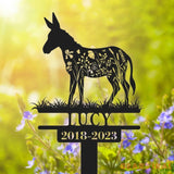 Custom Donkey Memorial Metal Stake - Donkey Loss Bereavement Stake - Pet Grave Stake - Donkey Remembrance Grave Marker