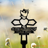Custom Dove Heart Memorial Cross - Dad Memorial Gift - Memorial Garden Stakes - Mom Memorial Gift | GearViral