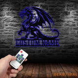 Custom Dragon Metal Art with Led Light Dragon Name House Sign Dragon Metal Sign Boy Room Decor Dragon Lover Gift Gaming