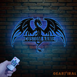 Custom Dragon Metal Art with Led Light Dragon Name House Sign Dragon Metal Sign Boy Room Decor Dragon Lover Gift Gaming