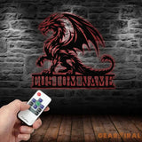 Custom Dragon Metal Art with Led Light Dragon Name House Sign Dragon Metal Sign Boy Room Decor Dragon Lover Gift Gaming