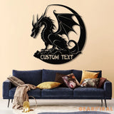 Custom Dragon Metal Art with Led Light Dragon Name House Sign Dragon Metal Sign Boy Room Decor Dragon Lover Gift Gaming